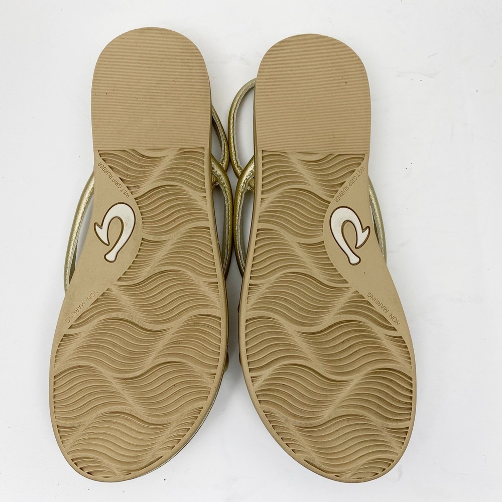 OluKai Gold Metallic Strappy Sandals - Picture 8 of 8